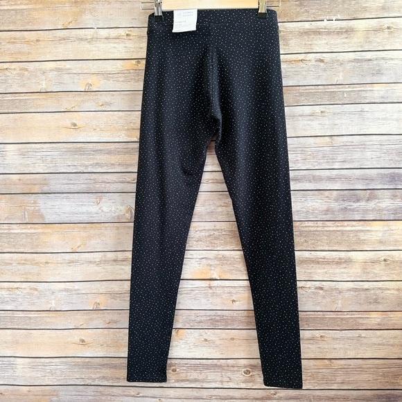 LC Lauren Conrad Leggings Women’s Size XS Black Dot Print Mid-Rise NWT - Picture 2 of 4